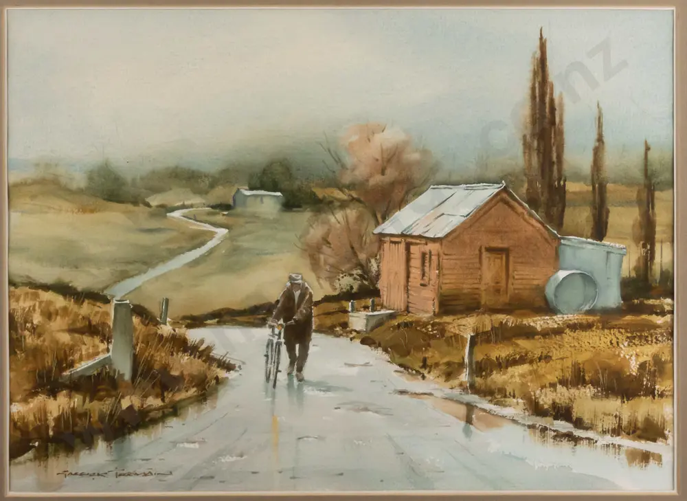 Garrick Tremain -- framed watercolour on paper "Paddy's Track" H-275 W-365 Image 1++