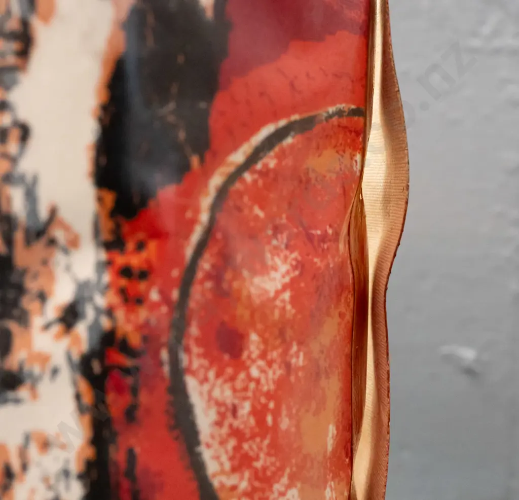 retro cylindrical table lamp with printed image on plastic shade - label on base: Tibor England / Arnold Designs, made Image 1++