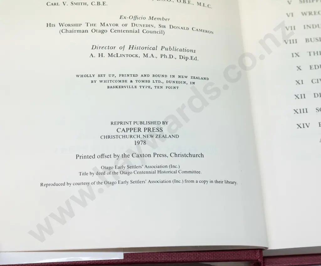 Port Chalmers - Gateway to Otago - H. Bowman 1948 (1978 Capper Press reprint) Fading to spine Image 1++