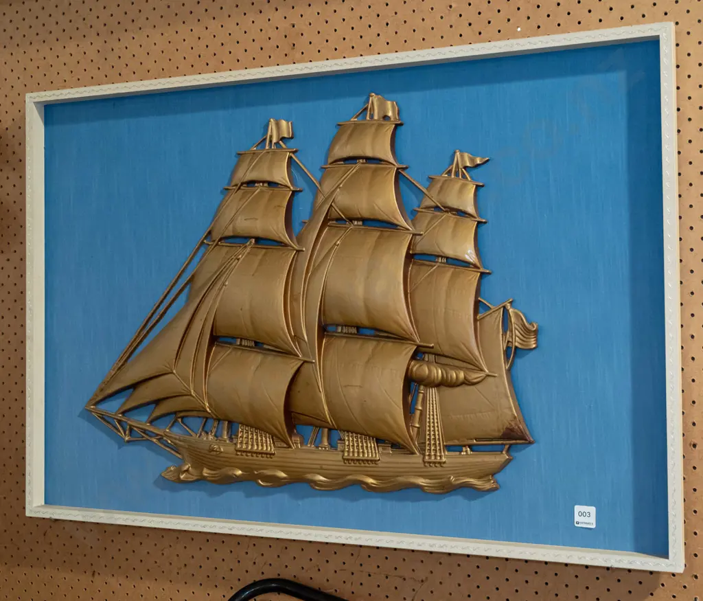 retro 3D galleon wall art Image 1++