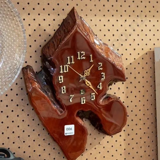 wooden rustic wall clock