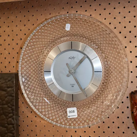 glass wall clock