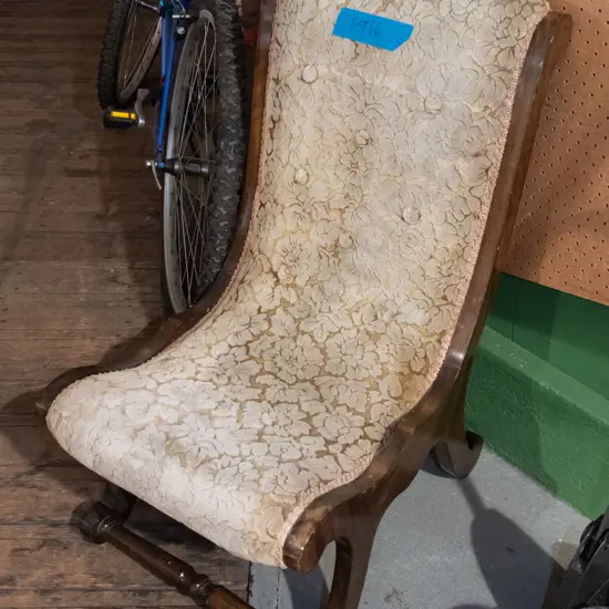 floral upholstered mahogany nursing chair