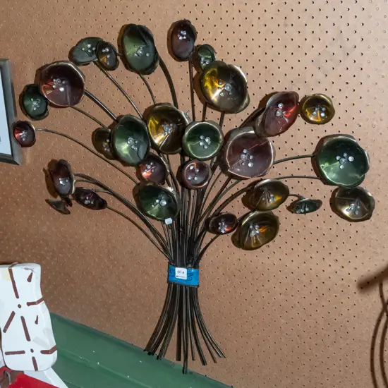 wrought metal floral wall art