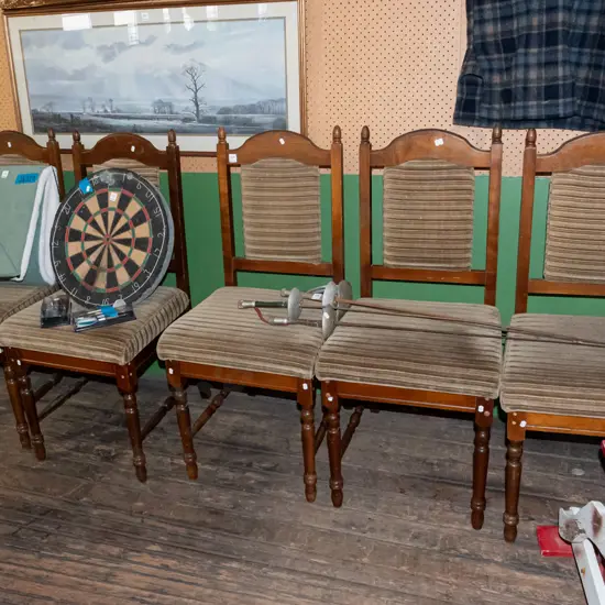 5x upholstered mahogany dining chairs