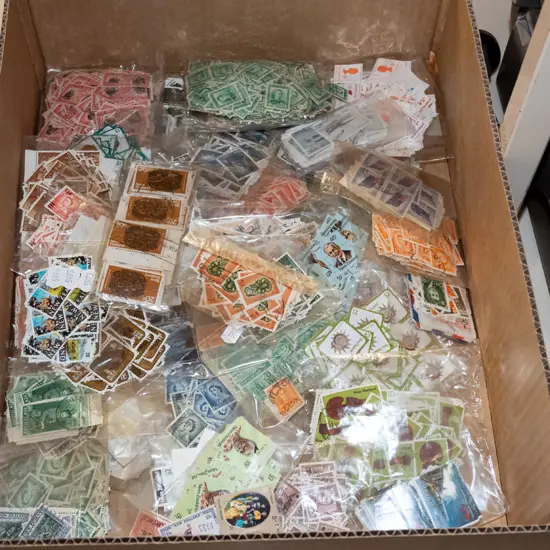 box of stamps - not authenticated