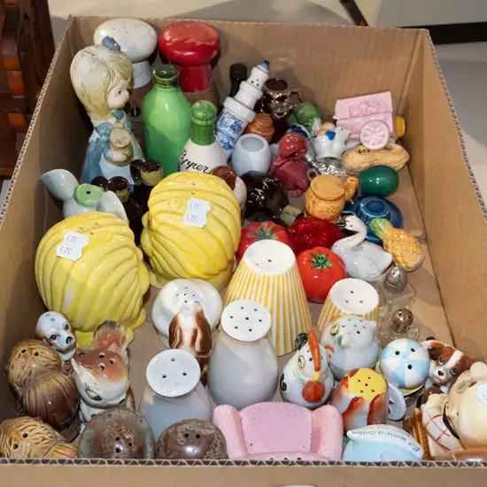 box; numerous condiments