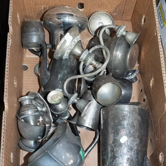 box of plated ware