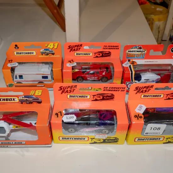 6x as new carded  Matchbox toy vehicles