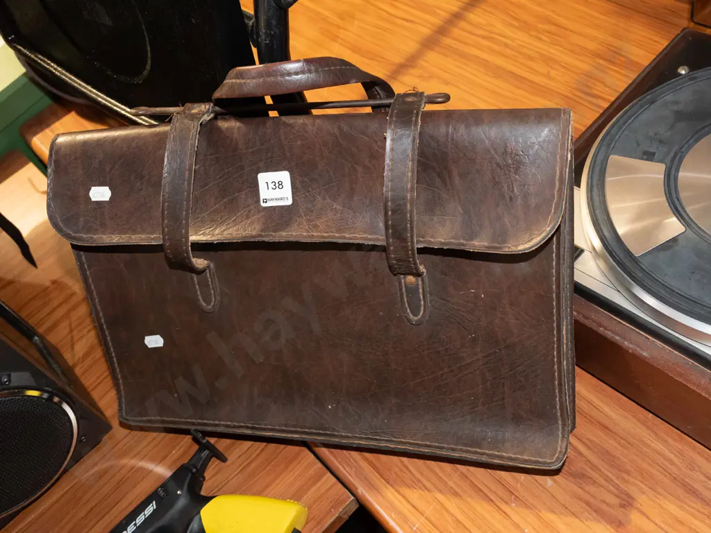 small leather music satchel Image 1++