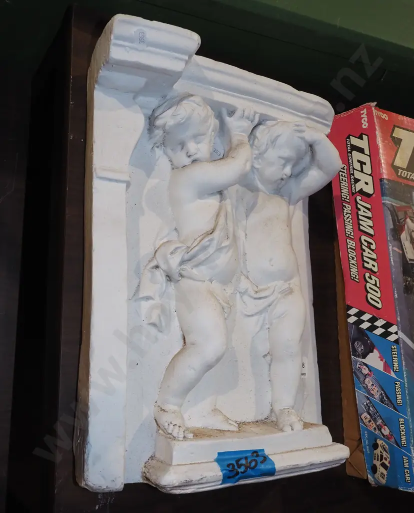 cast plaster architectural feature - 2 young boys H430 Image 1++