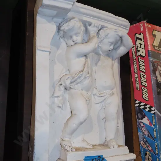 cast plaster architectural feature - 2 young boys H430