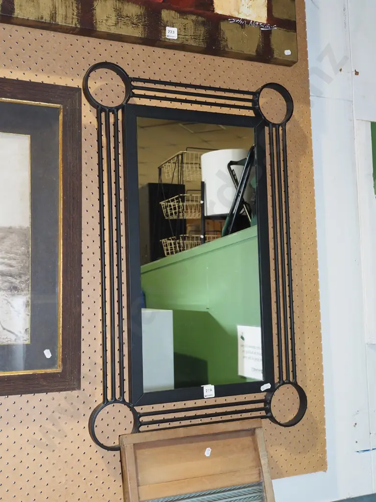 metal framed wall mirror H800 W510 Image 1++