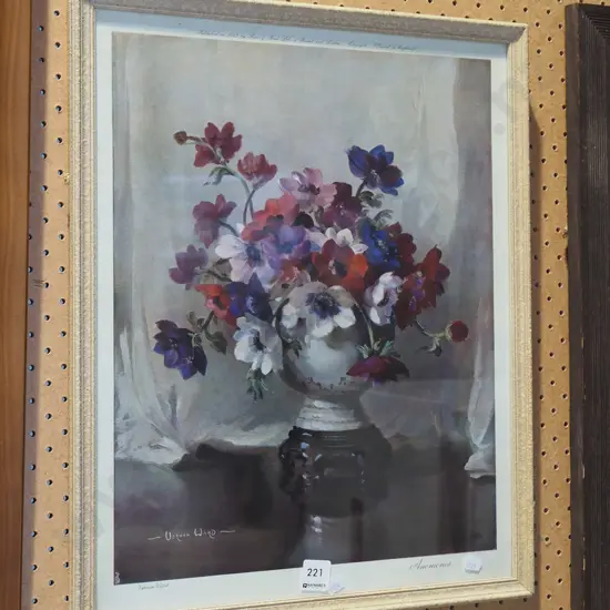 framed Vernon Ward poster print - Anemones