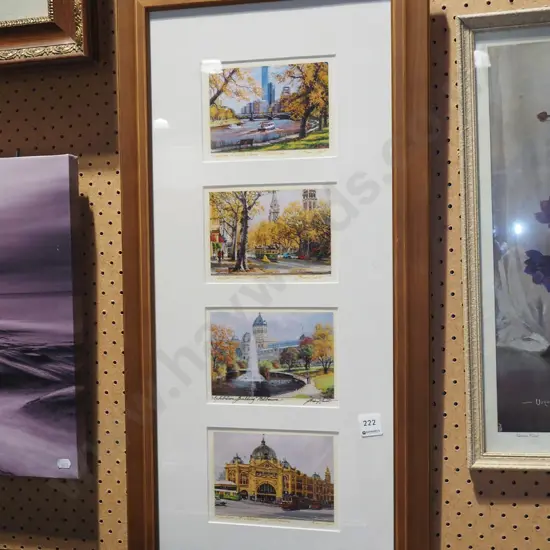framed postcards of Melbourne scenes