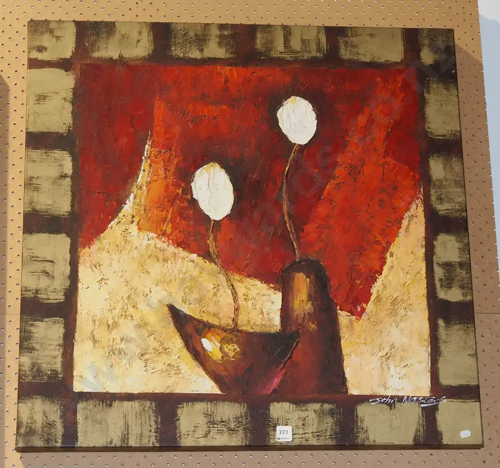 John Master oil on boxed canvas - flowers Image 1++