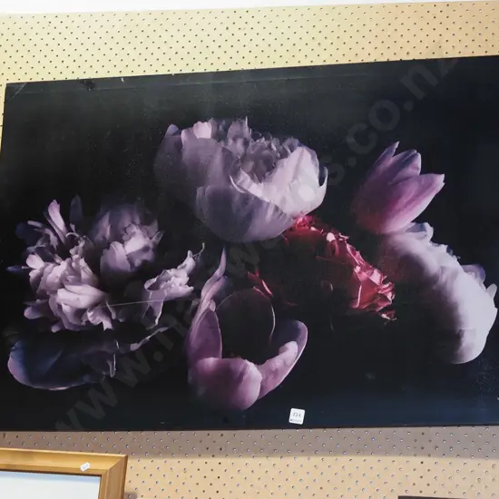 floral print on boxed canvas