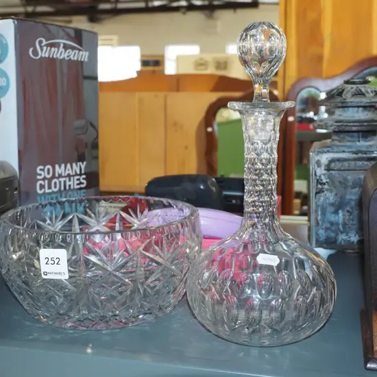 crystal decanter, bowl