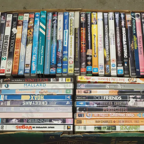 box of DVDs