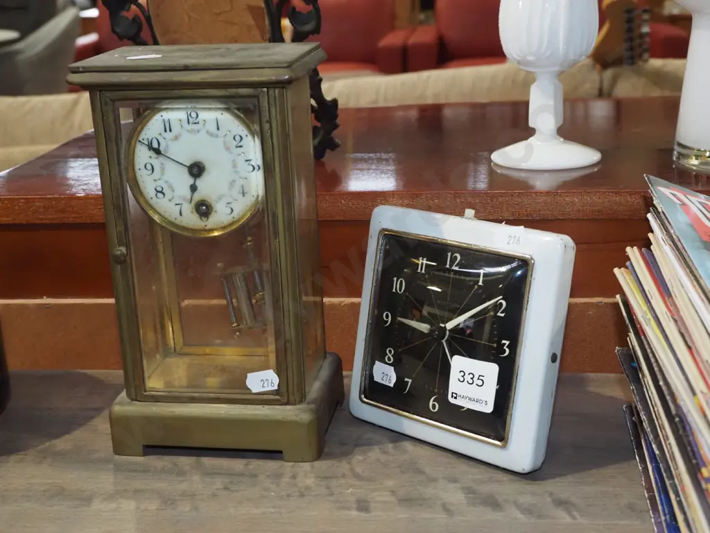 West Clock bedside clock, restorer's brass cased pendulum clock Image 1++