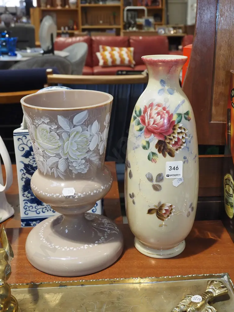 2x hand painted vases Tallest H315 Image 1++