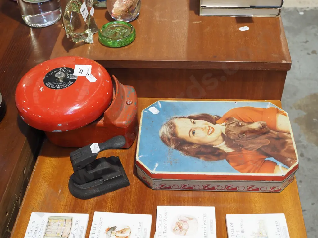 tin; fire alarm bell, hole punch Image 1++