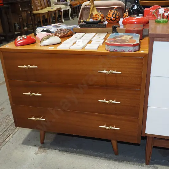mid century 3 drawer chest H665 W760 D395