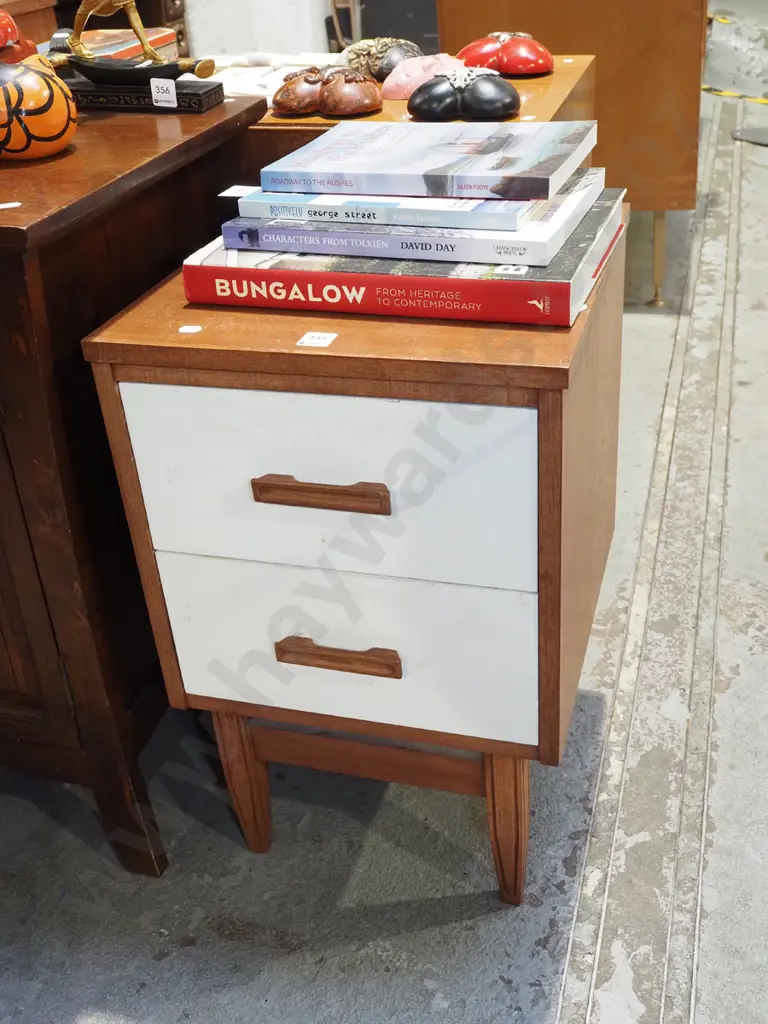 pine and white painted bedside cabinet Image 1++