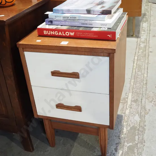 pine and white painted bedside cabinet