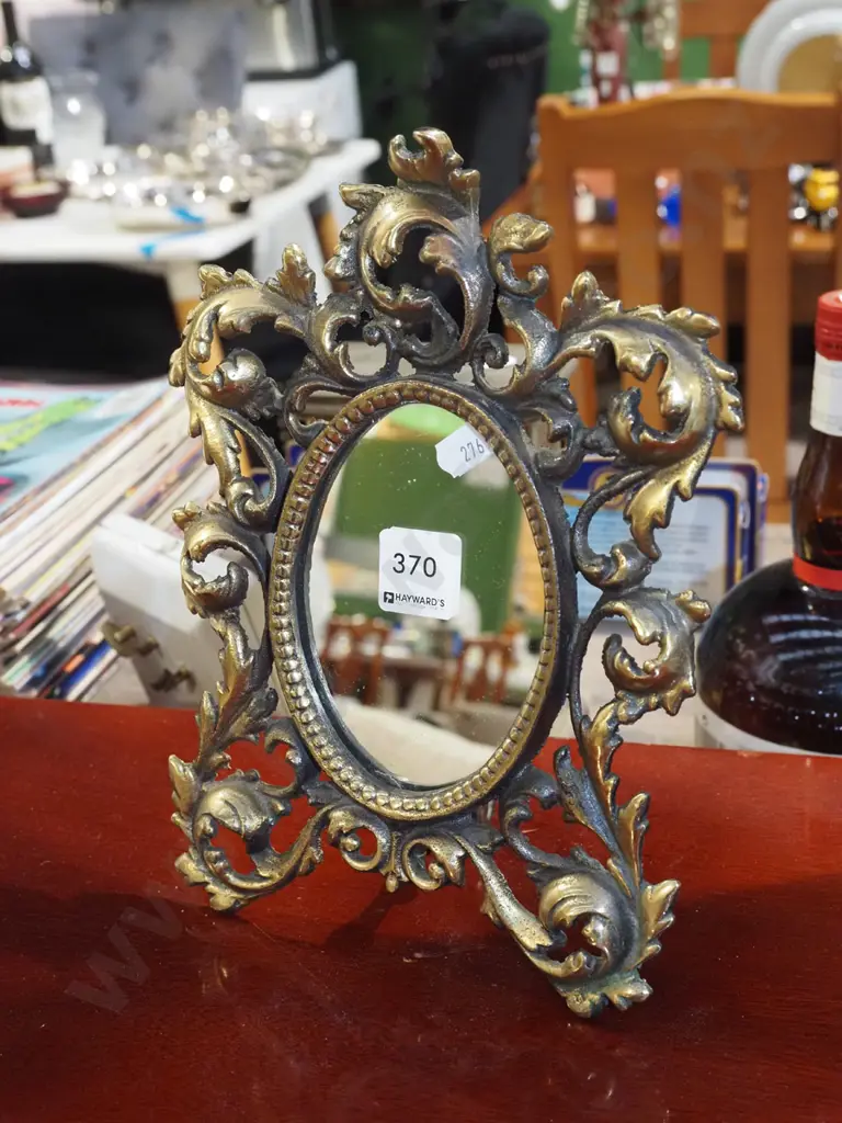 cast brass free standing framed mirror H260 Image 1++
