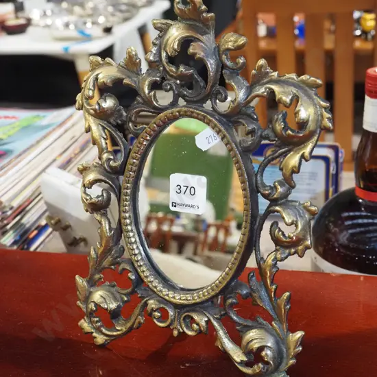 cast brass free standing framed mirror H260