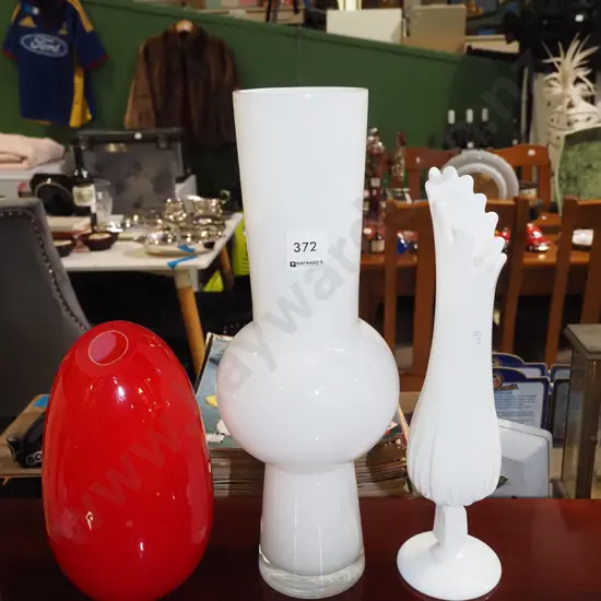 3x glass vases H360