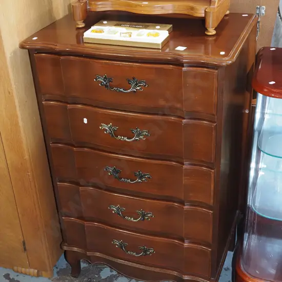 mahogany cab leg 5 drawer chest H120 W660 D430