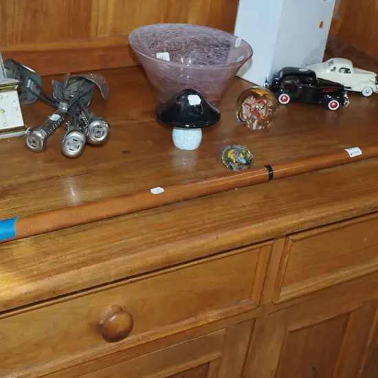 brass duck themed walking stick - needs attention