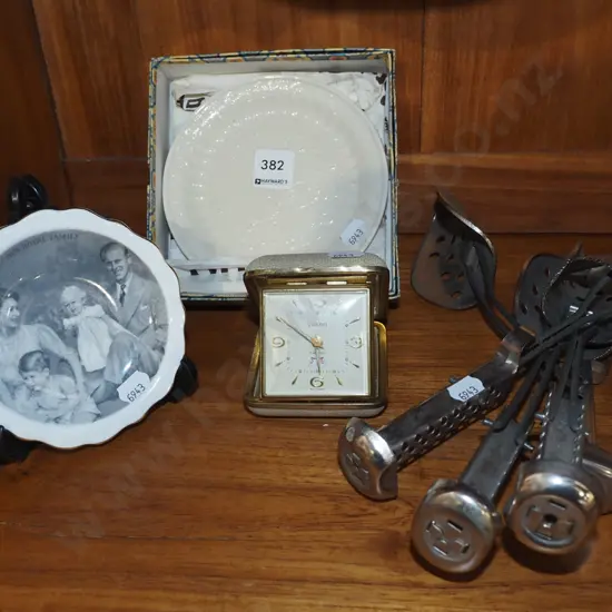 shoe forms, alarm clock etc