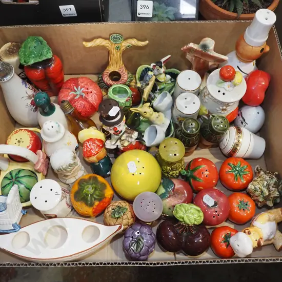 box; novelty salt and peppers