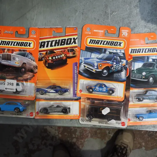 8x as new carded Matchbox vehicles