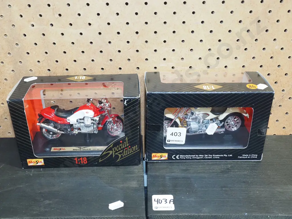 2x scale model diecast boxed motorcycles Image 1++