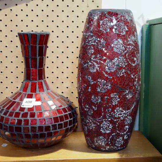 2x mosaic vases Tallest H300