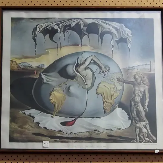 framed Salvador Dali poster print - warping