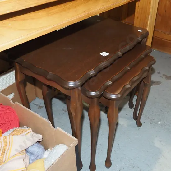 mahogany nest of 3 tables