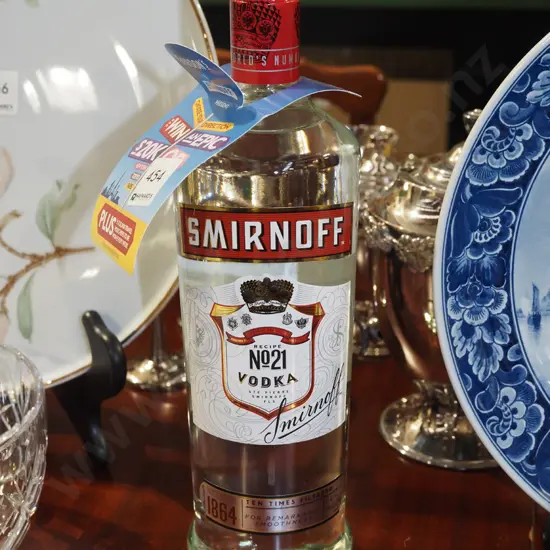 bottle of 1L Smirnoff vodka
