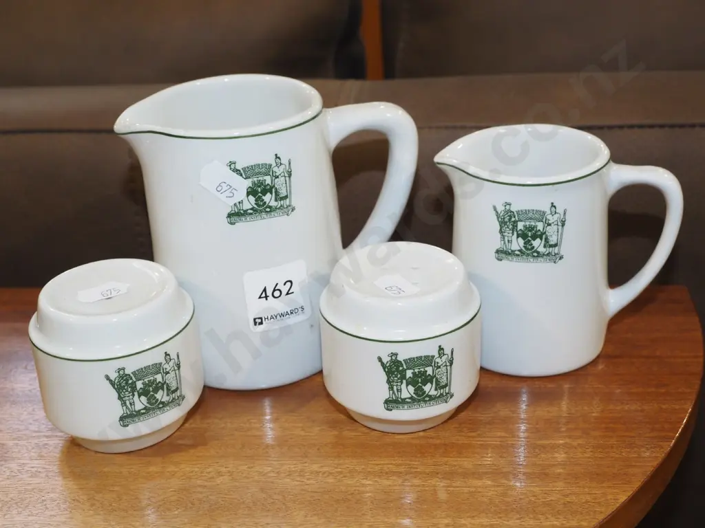 Crown Lynn City of Dunedin jugs, salt and pepper shakers Image 1++