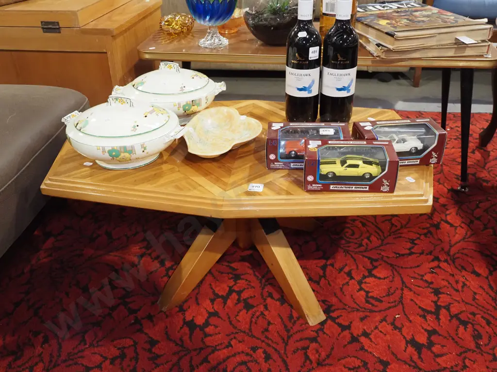 homemade mixed timbers inlay coffee table Image 1++