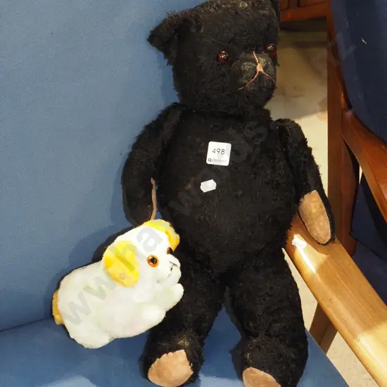 vintage teddy bear, toy dog
