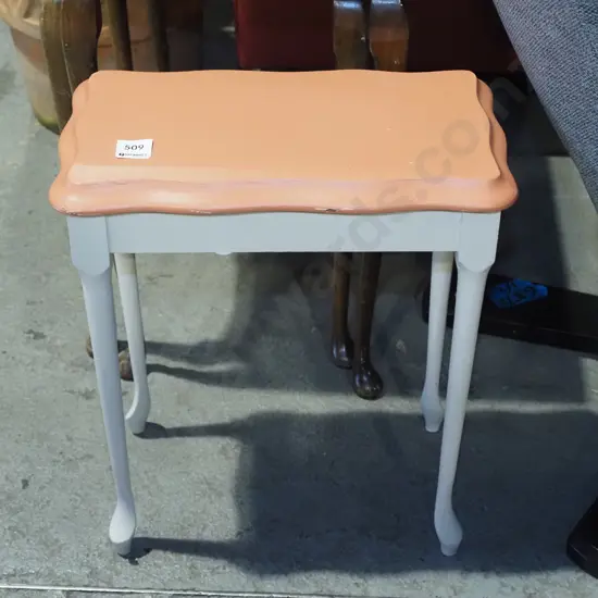 small painted wooden end table
