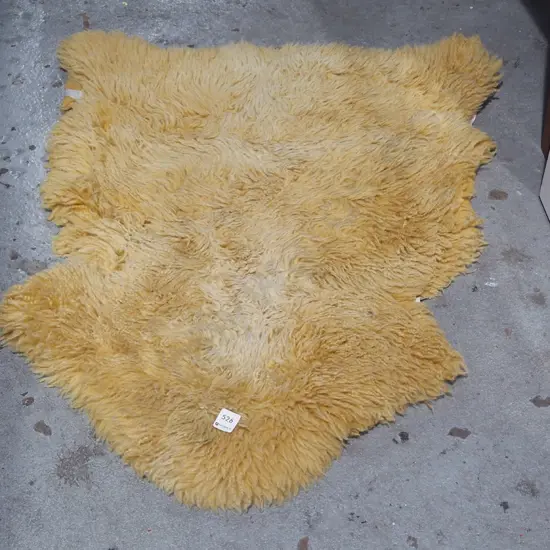 mustard coloured sheepskin floor mat