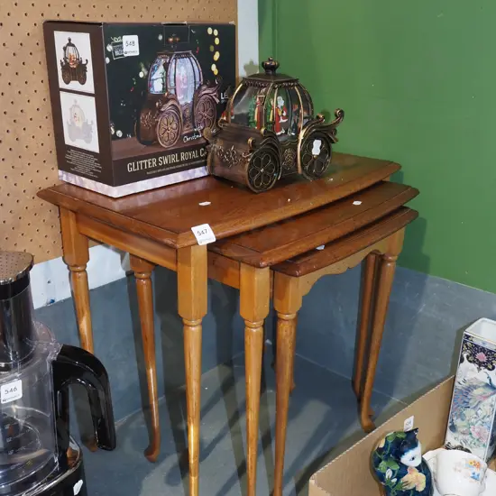 mahogany nest of 3 tables