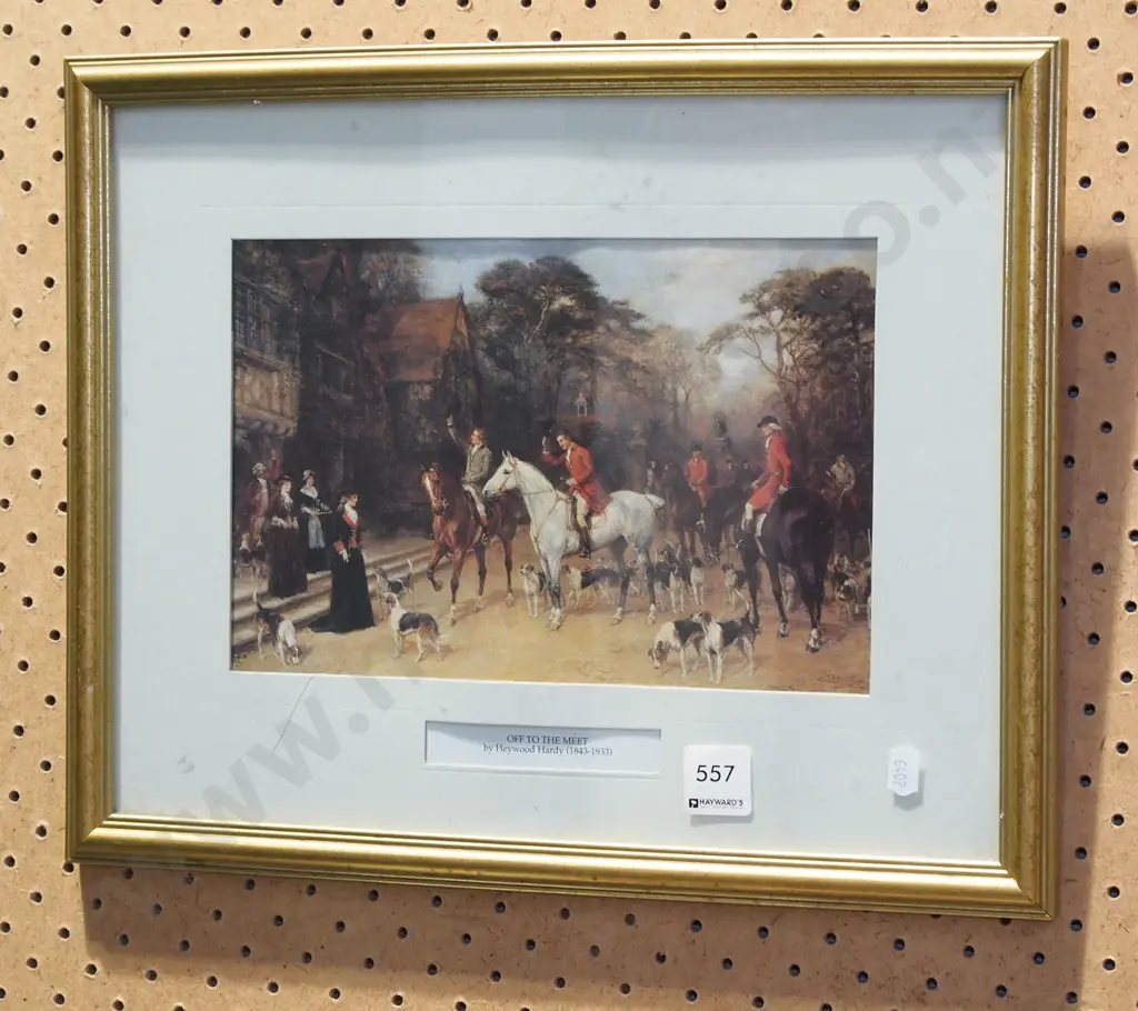 framed hunting scene print Image 1++
