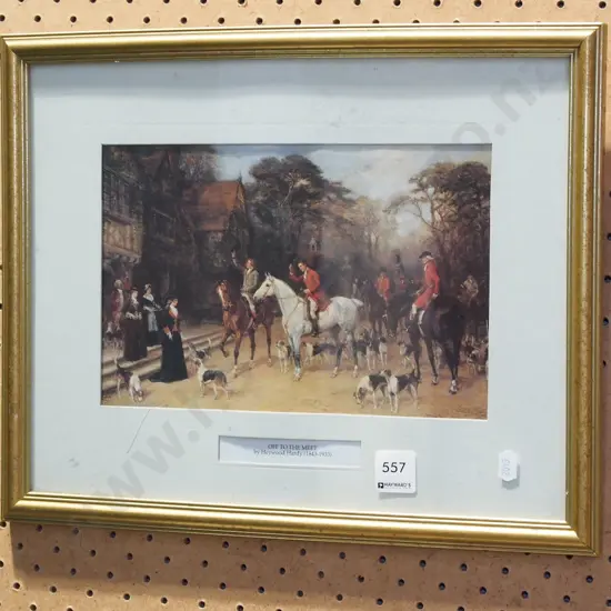 framed hunting scene print